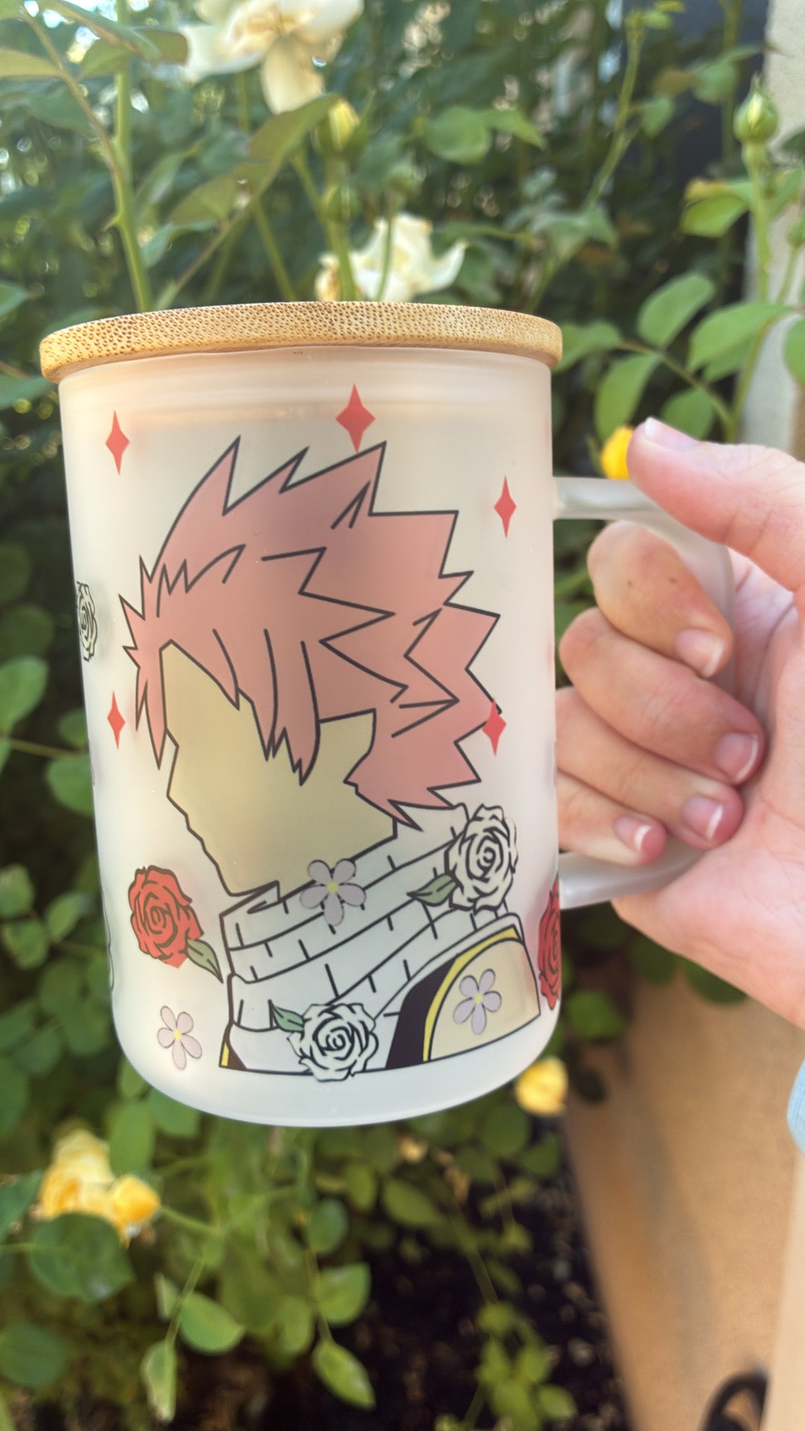 Natsu and Lucy mug (frosted clear)
