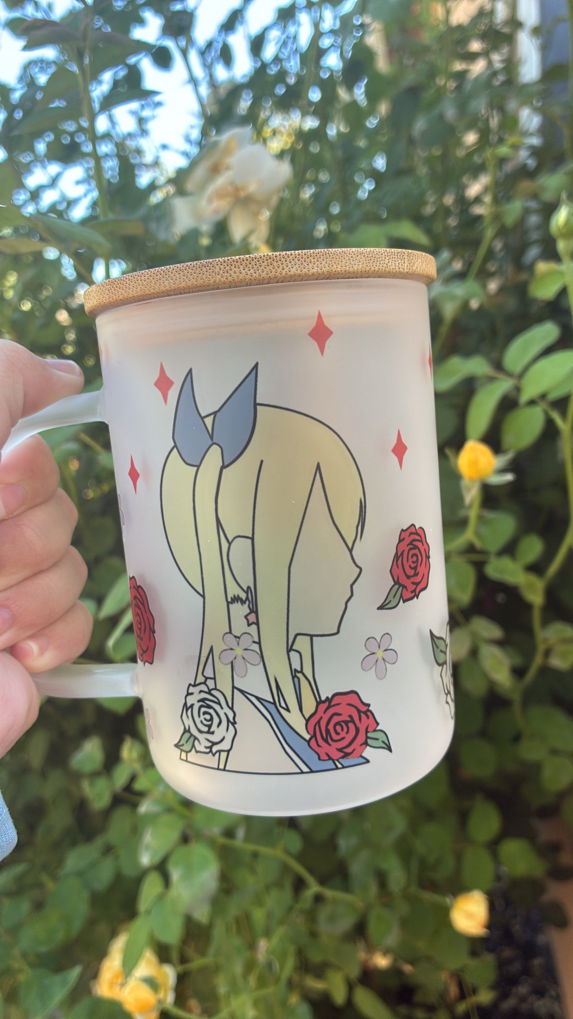 Natsu and Lucy mug (frosted clear)