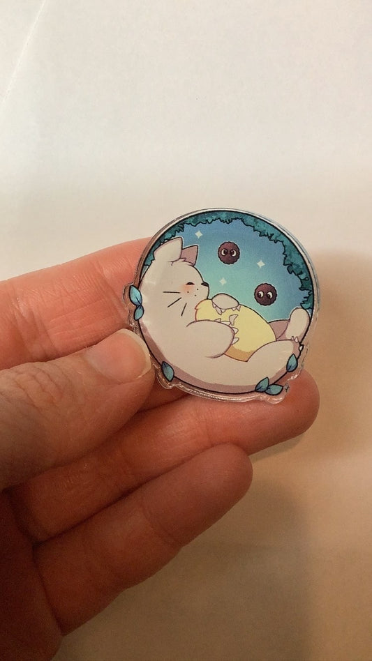 Totoro acrylic pin 1.5 inches