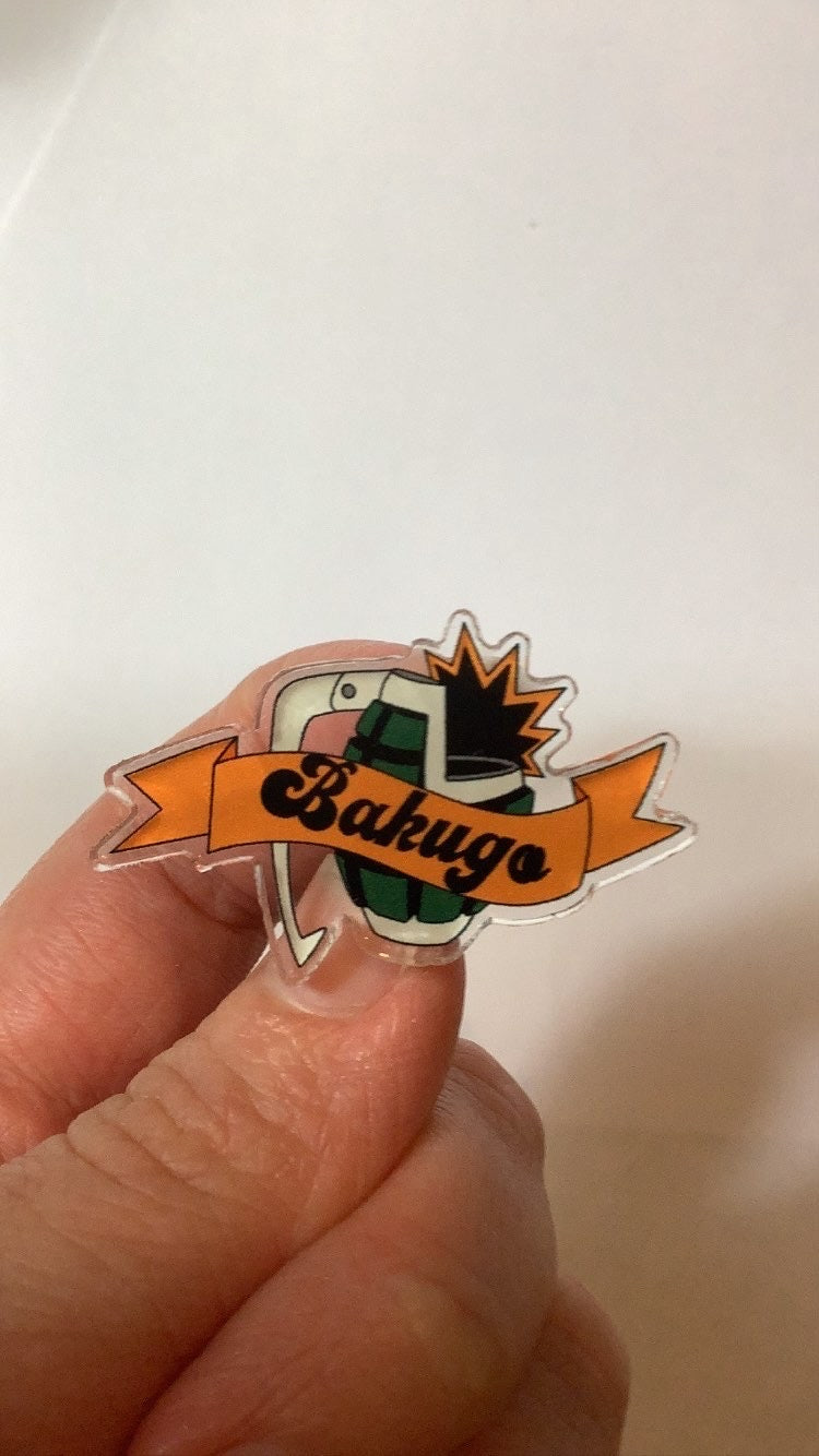Bakugo acrylic pin 1.5 inches